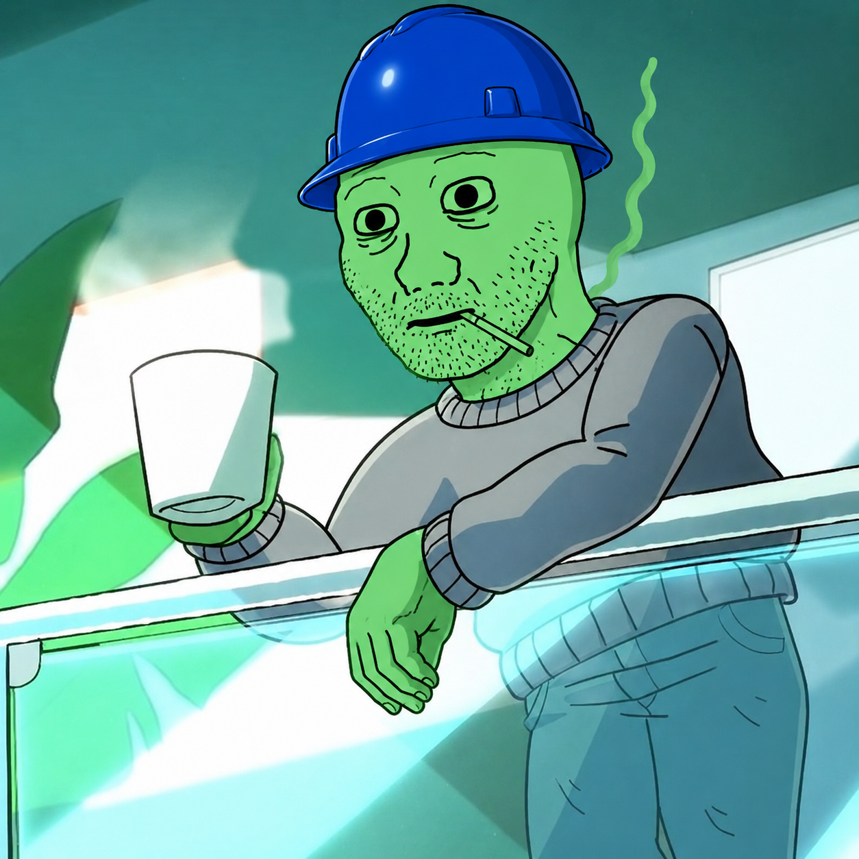 BaseDegen chilling with coffee
